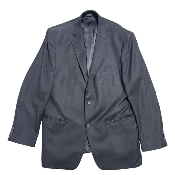 John W Nordstrom Blazer Mens 46L Black Wool Loro Piana Super‎ 120s Sport Coat